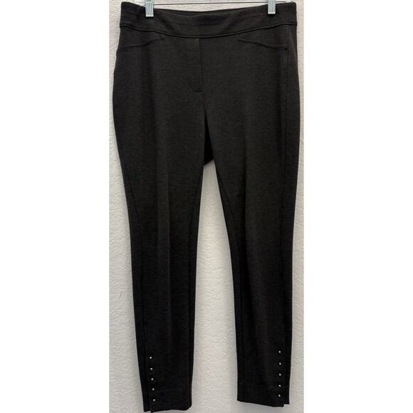 Chico’s Gray Dressy Leggings with Silver Knobby Buttons Size 1P (8P) - Picture 1 of 4